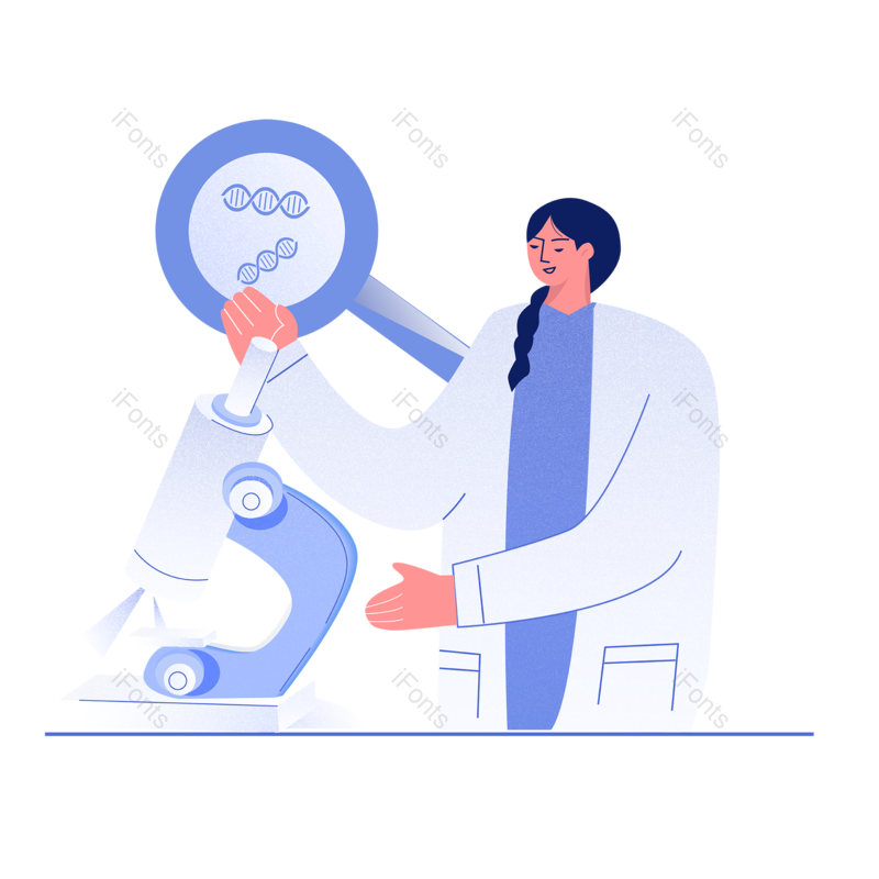 医学图片,放大镜元素,医疗PNG,扁平免抠素材